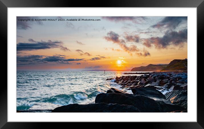 West Bay Dorset Sunset Framed Mounted Print by RICHARD MOULT