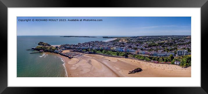 Seagulls Eye View of Tenby from the drone Framed Mounted Print by RICHARD MOULT