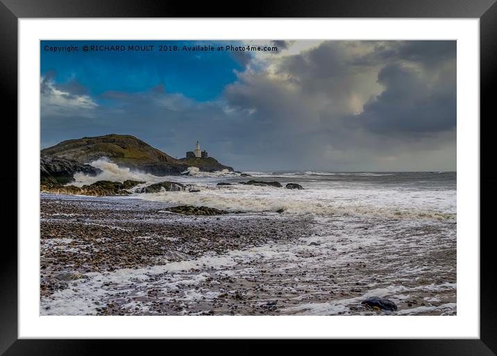 Stormy Mumbles Head Framed Mounted Print by RICHARD MOULT