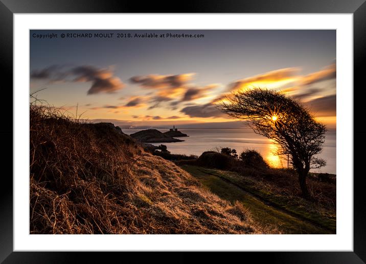 Mumbles Head Sunrise Framed Mounted Print by RICHARD MOULT