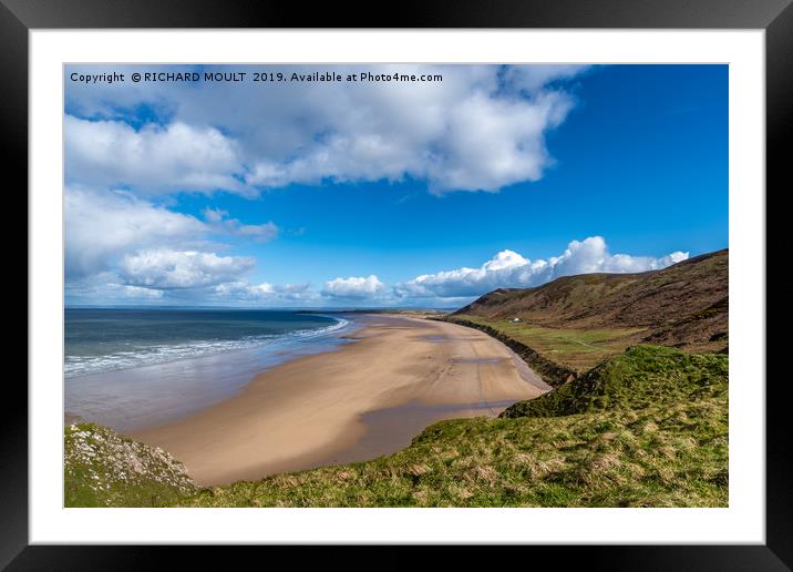 Rhossili Bay Framed Mounted Print by RICHARD MOULT