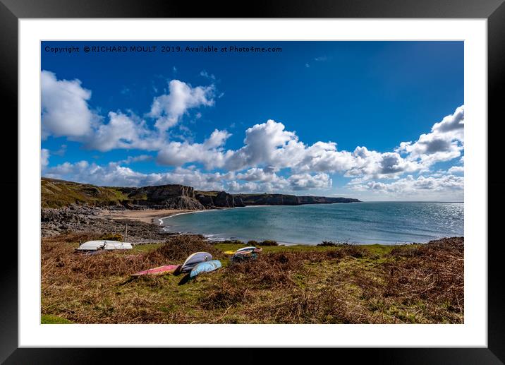 Fall Bay Gower Framed Mounted Print by RICHARD MOULT