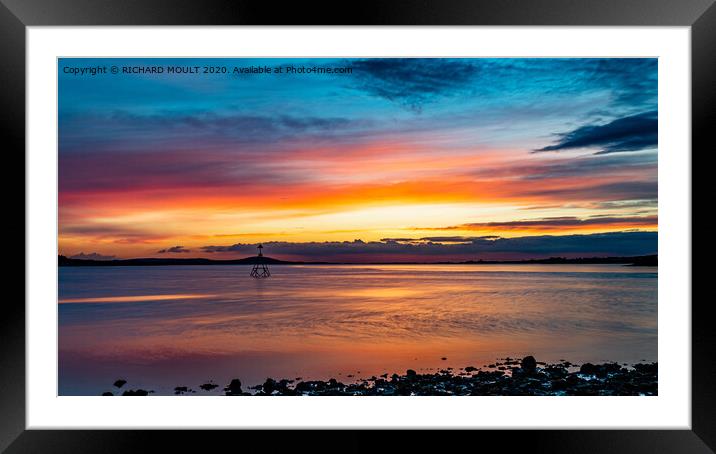 Loughor estuary sunset Framed Mounted Print by RICHARD MOULT