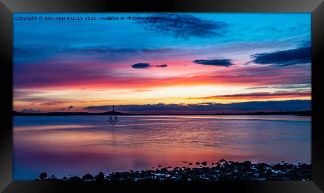 Loughor estuary at Sunset Framed Print by RICHARD MOULT