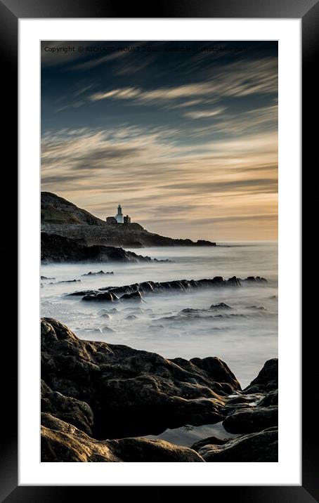 Bracelet Bay on Gower at sunrise Framed Mounted Print by RICHARD MOULT