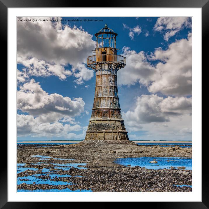 Whiteford lighthouse Gower Framed Mounted Print by RICHARD MOULT