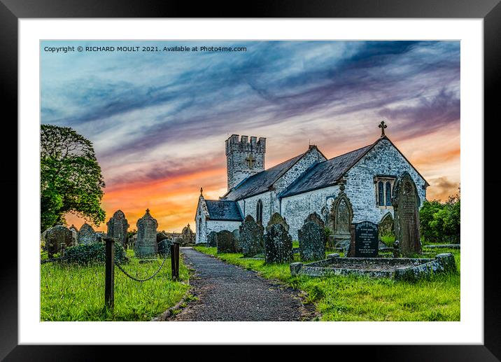 Pennard Church On Gower Framed Mounted Print by RICHARD MOULT