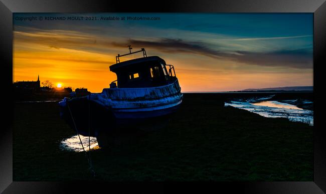 Gower Fishing Boat At Sunset Framed Print by RICHARD MOULT