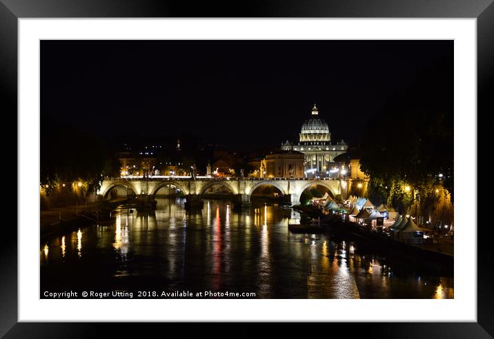 Vatican at night Framed Mounted Print by Roger Utting