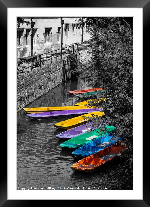 Colourful Oxford Punts Framed Mounted Print by Roger Utting