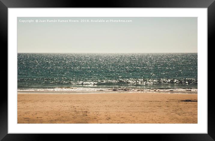 Sand, sea and sky Framed Mounted Print by Juan Ramón Ramos Rivero