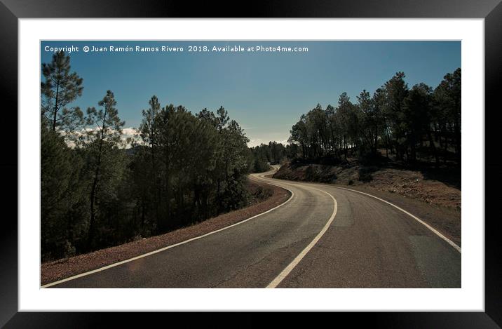 Road between trees Framed Mounted Print by Juan Ramón Ramos Rivero