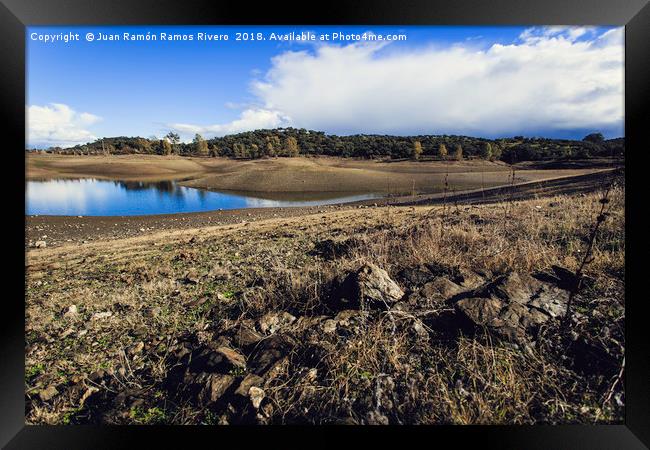 Reflections on the lake Framed Print by Juan Ramón Ramos Rivero