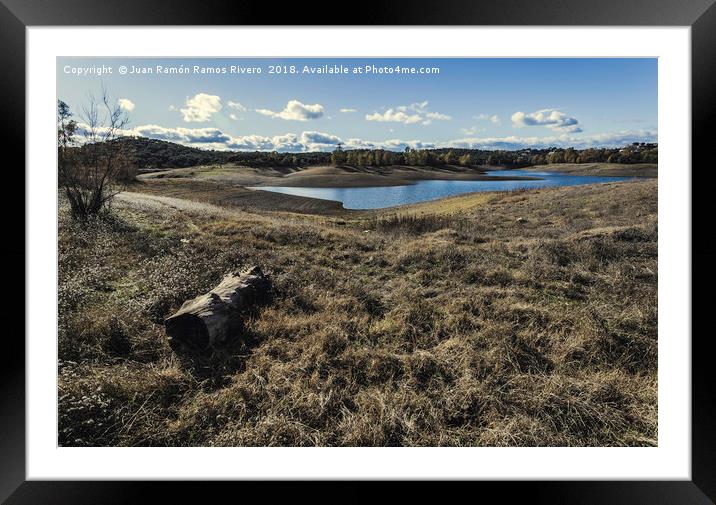 Dry trunk on the grass Framed Mounted Print by Juan Ramón Ramos Rivero