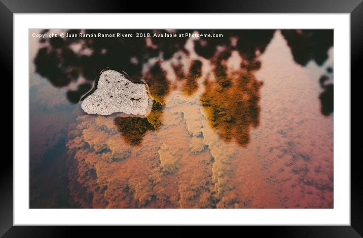 Bubbles on the acid waters of the Rio tinto Framed Mounted Print by Juan Ramón Ramos Rivero