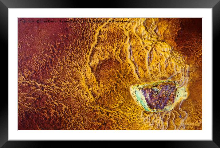Mineral rock surrounded by stromatolites Framed Mounted Print by Juan Ramón Ramos Rivero