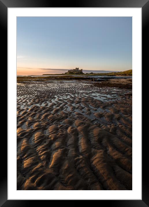 Across the sands to Bamburgh Castle Framed Mounted Print by Aidan Mincher