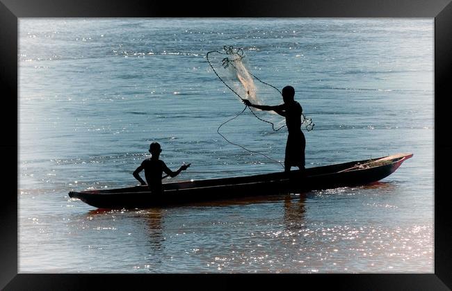  Fishing in Madagascar at sunset                   Framed Print by Genevieve HUI BON HOA