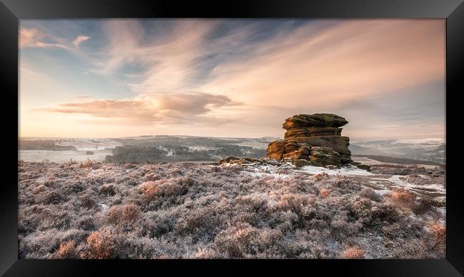 A Sprinkling of light and snow Framed Print by David Semmens