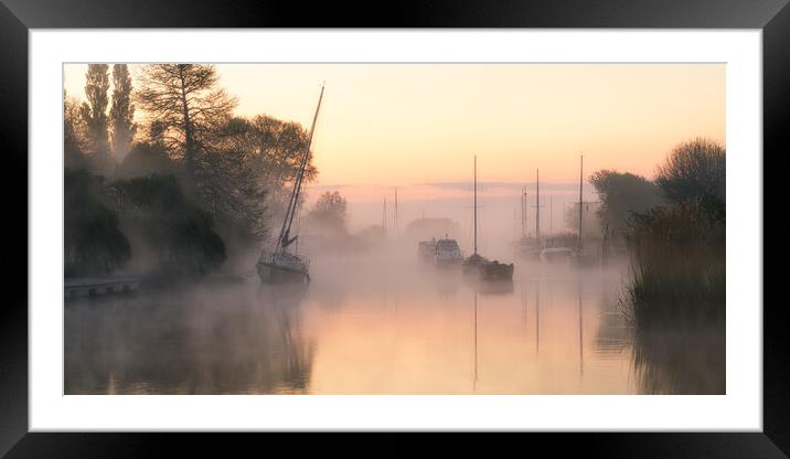 Misty Frome Sunrise Framed Mounted Print by David Semmens