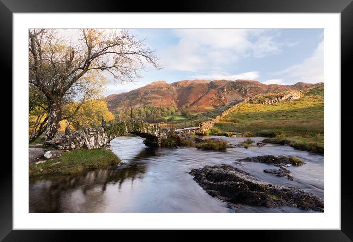 Autumnal Slaters Bridge Framed Mounted Print by David Semmens