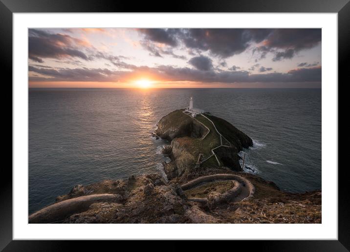 South Stack Lighthouse Framed Mounted Print by David Semmens