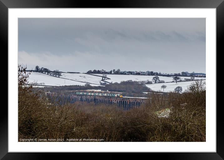Slow & Steady over the Welland Valley Viaduct Framed Mounted Print by James Aston