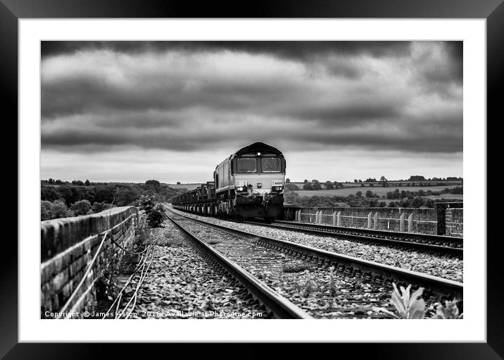 Corby Steel Works to Margam Coil Train Framed Mounted Print by James Aston
