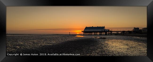 Sunrise Over the North Sea at Cleethorpes Peir  Framed Print by James Aston
