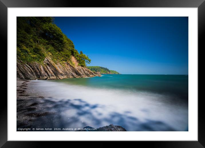 Sugary Cove at peace with the world Dartmouth Framed Mounted Print by James Aston