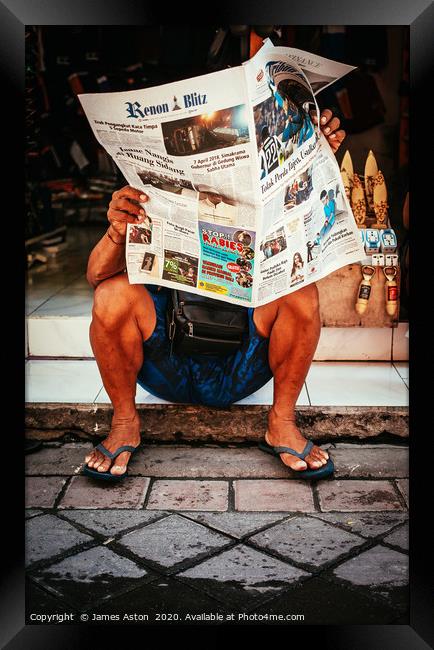 Morning News Bali Style Framed Print by James Aston