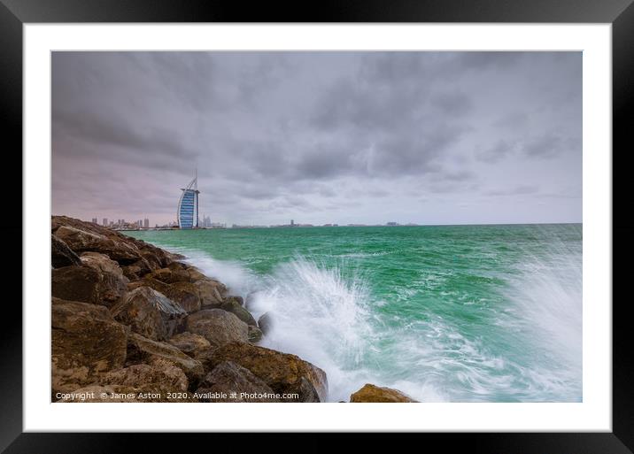 Winter Storm in Dubai Framed Mounted Print by James Aston