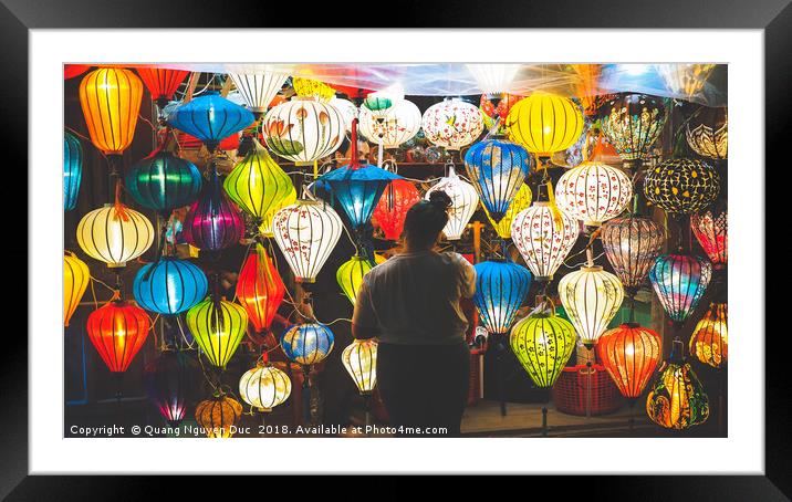 Colorful Traditional Vietnam Lanterns Framed Mounted Print by Quang Nguyen Duc