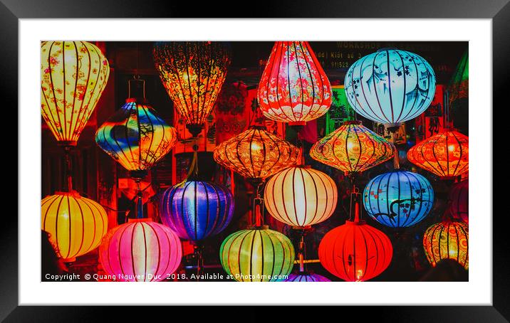 Colorful Traditional Vietnam Lanterns Framed Mounted Print by Quang Nguyen Duc