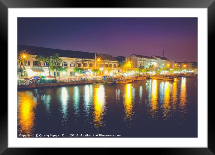 Binh Dong  Floating Flower Market Framed Mounted Print by Quang Nguyen Duc