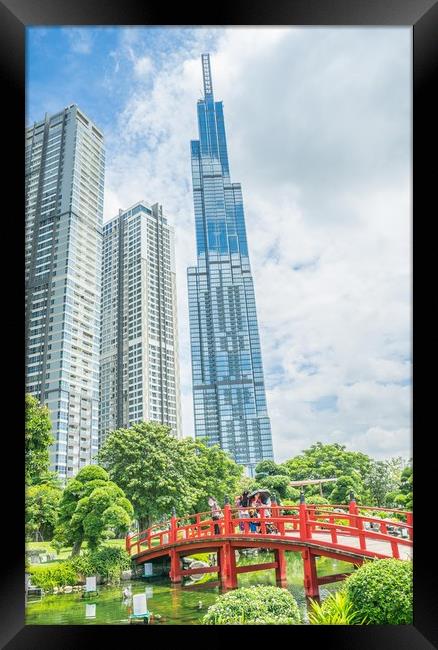 Super-tall Landmark81 in Central park Framed Print by Quang Nguyen Duc