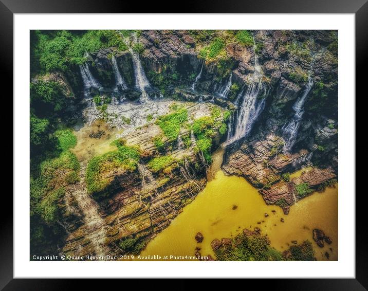 Pongour Waterfall Framed Mounted Print by Quang Nguyen Duc