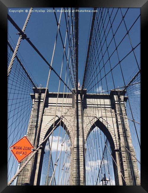 Brooklyn Bridge  Framed Print by Jon Hyslop