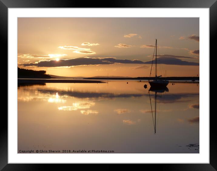 calm evening  Framed Mounted Print by Chris Sherwin