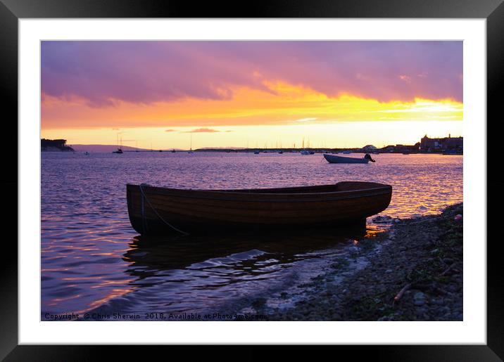 Findhorn sunset   Framed Mounted Print by Chris Sherwin