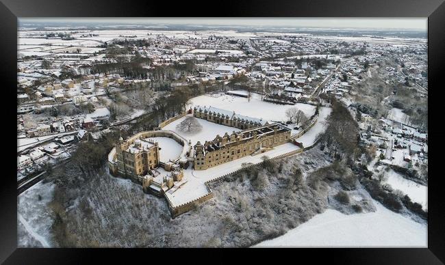 Bolsover Castle at winter time Framed Print by lee retallic