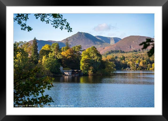 Derwent Island Boathouse Framed Mounted Print by Phil Page