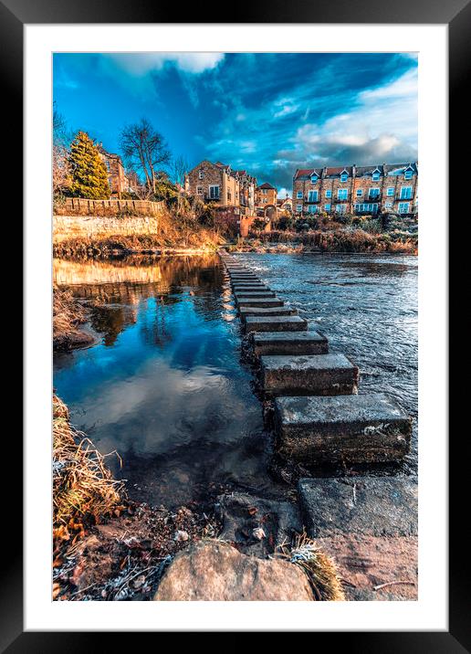 Stepping Stones at Morpeth Framed Mounted Print by Phil Page