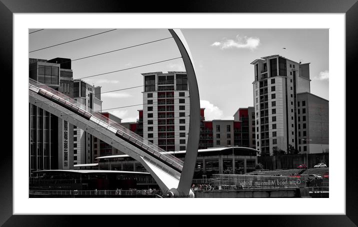 Abstract Millennium Bridge over the River Tyne Framed Mounted Print by Phil Page