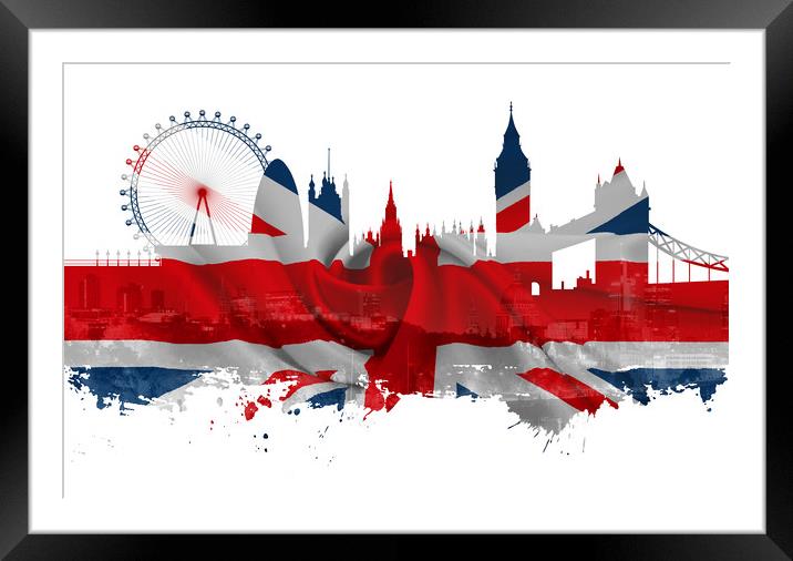 London Cityscape Art Framed Mounted Print by Phil Page