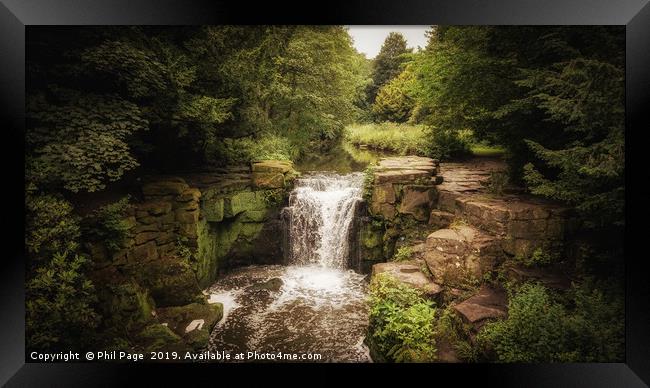 Jesmond Dene Waterfall Framed Print by Phil Page