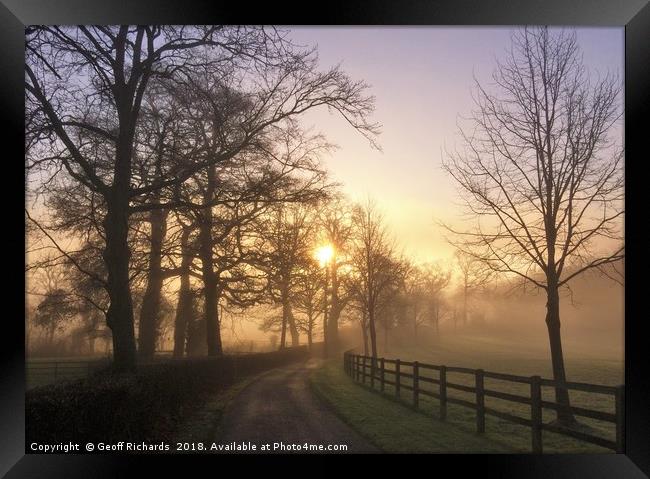 January Sunrise In Hampshire Framed Print by Geoff Richards