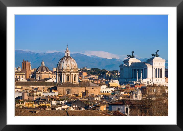 Historic Rome city skyline with domes and spires Framed Mounted Print by Andrew Michael