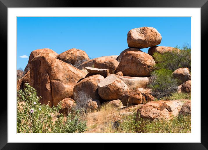 Devils Marbles Framed Mounted Print by Andrew Michael
