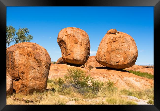 Devils Marbles Framed Print by Andrew Michael
